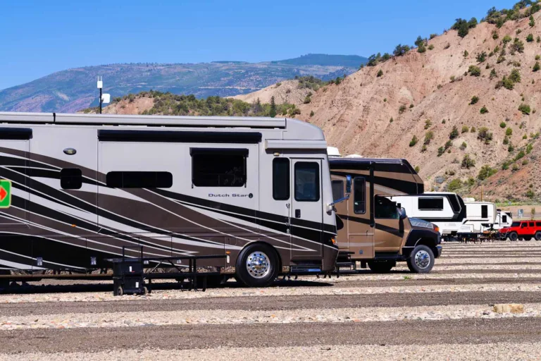 Full hookup RV site with sewer connection at Riverdance RV Resort