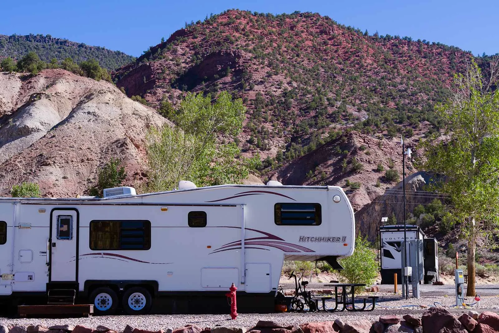 Level full-hookup RV sites at Riverdance RV Resort in Gypsum, Colorado just off I-70